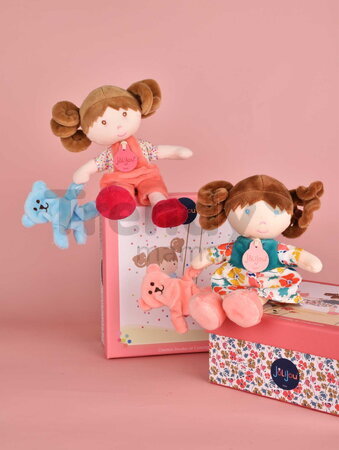 Bábika pre bábätká Mrs Confettis My First Doll Jolijou 20 cm v overale so psíkom z jemného textilu od 0 mes JJ6063