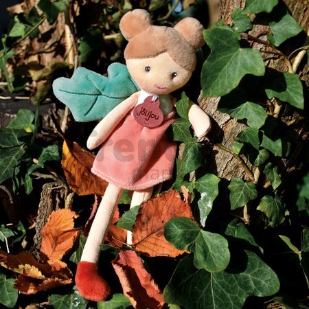 Bábika víla Gaia Forest Fairies Jolijou 25 cm v ružových šatách so zelenými krídlami z jemného textilu od 5 rokov