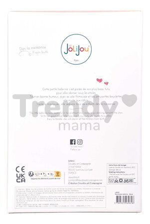 Bábika baletka My Ballerina Doll Pink Jolijou 20 cm s ružovou sukničkou z jemného textilu od 12 mes JJ6060