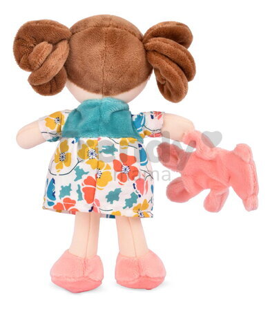 Bábika pre bábätká Mrs Petunia My First Doll Jolijou 20 cm vo vzorovaných šatách so psíkom z jemného textilu od 0 mes JJ6062