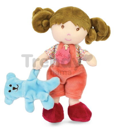 Bábika pre bábätká Mrs Confettis My First Doll Jolijou 20 cm v overale so psíkom z jemného textilu od 0 mes JJ6063