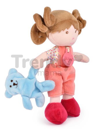 Bábika pre bábätká Mrs Confettis My First Doll Jolijou 20 cm v overale so psíkom z jemného textilu od 0 mes JJ6063