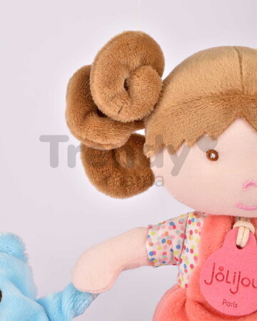 Bábika pre bábätká Mrs Confettis My First Doll Jolijou 20 cm v overale so psíkom z jemného textilu od 0 mes JJ6063