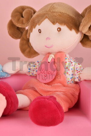 Bábika pre bábätká Mrs Confettis My First Doll Jolijou 20 cm v overale so psíkom z jemného textilu od 0 mes JJ6063