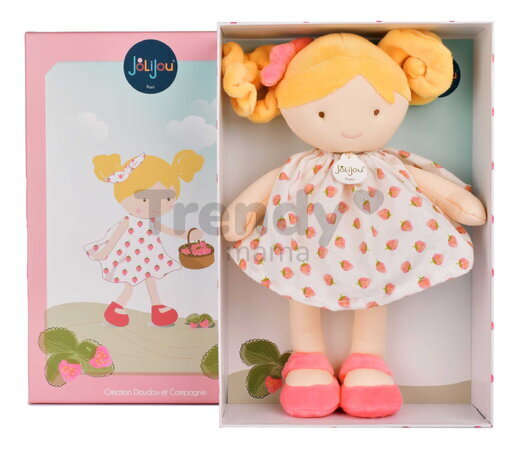 Bábika Strawberry Pretty Jolijou 28 cm s blond vláskami vo vzorovaných šatách od 0 mes JJ6064