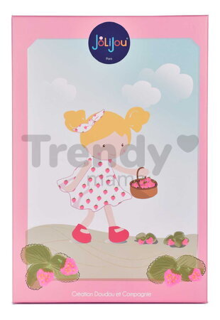 Bábika Strawberry Pretty Jolijou 28 cm s blond vláskami vo vzorovaných šatách od 0 mes JJ6064