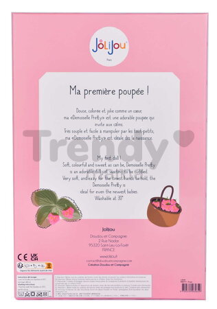 Bábika Strawberry Pretty Jolijou 28 cm s blond vláskami vo vzorovaných šatách od 0 mes JJ6064