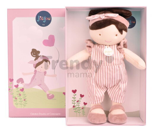 Bábika Opaline Pretty Jolijou 28 cm s hnedými vláskami v modrých šatách od 0 mes JJ6066