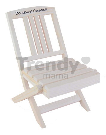 Drevená skladacia stolička pre bábiky Folding Chair My little furniture Jolijou pre bábiky a plyšové hračky s veľkosťou 35 cm JJ6070