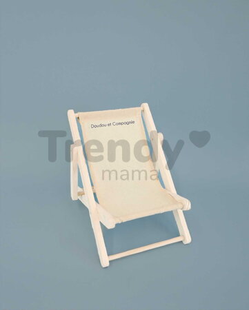 Drevená plážová stolička pre bábiky Folding Deckchair My little furniture Jolijou pre bábiky a plyšové hračky s veľkosťou 35 cm JJ6071