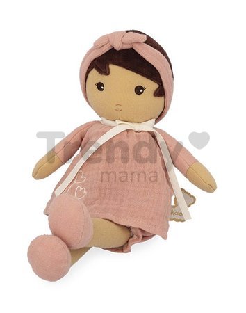 Bábika pre bábätká Amandine Doll Tendresse Kaloo 25 cm v ružových šatách z jemného textilu od 0 mes