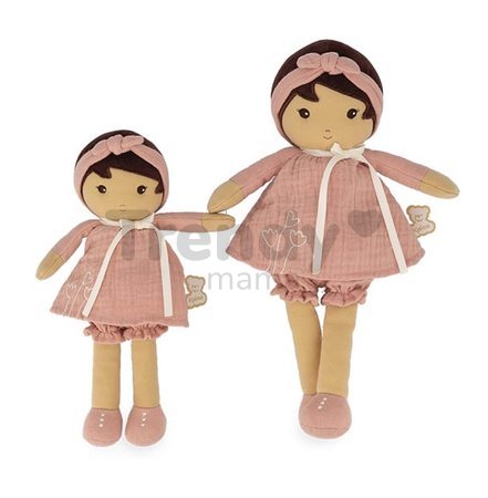 Bábika pre bábätká Amandine Doll Tendresse Kaloo 25 cm v ružových šatách z jemného textilu od 0 mes