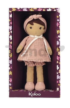 Bábika pre bábätká Amandine Doll Tendresse Kaloo 25 cm v ružových šatách z jemného textilu od 0 mes