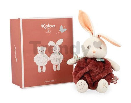 Plyšový zajačik Bubble of Love Rabbit Cinnamon Plume Kaloo hnedý 23 cm z jemného mäkkého materiálu v darčekovom balení od 0 mes