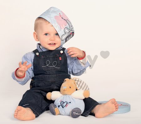 Plyšový zajačik Blue Denim - Sweet Heart Kaloo 18 cm v darčekovom balení pre najmenších modrý