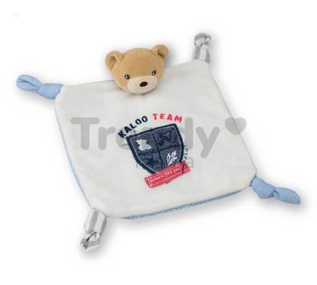 Plyšový medvedík na maznanie Doudou Team Kaloo 20 cm v darčekovom balení pre najmenších modrý