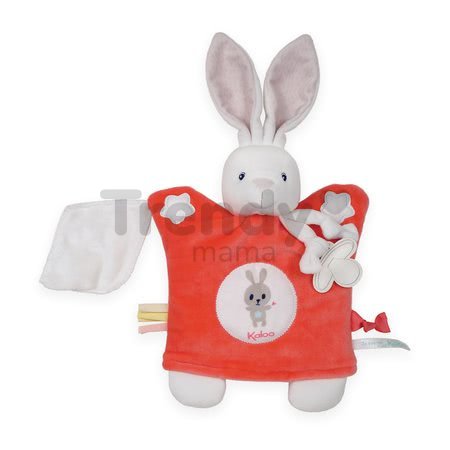 Plyšová bábka-zajačik na maznanie Imagine Doudou Kaloo svetielkujúci 20 cm červený od 0 mesiacov