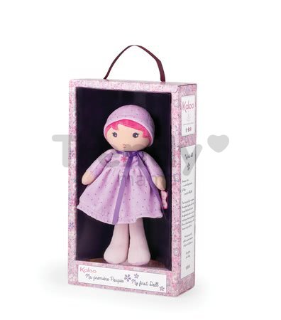 Bábika pre bábätká Lise K Tendresse Kaloo 25 cm v bodkovaných šatách z jemného textilu v darčekovom balení od 0 mes