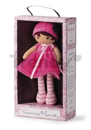 Bábika pre bábätká Emma K Tendresse Kaloo 25 cm v ružových šatách z jemného textilu v darčekovom balení od 0 mes