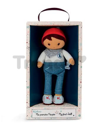 Bábika pre bábätká Lucas K Tendresse Kaloo 25 cm v riflových nohaviciach z jemného textilu v darčekovom balení od 0 mes