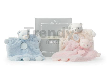 Plyšový medvedík bábkové divadlo Perle-Doudou Bear Kaloo 20 cm v darčekovom balení pre najmenších modrý