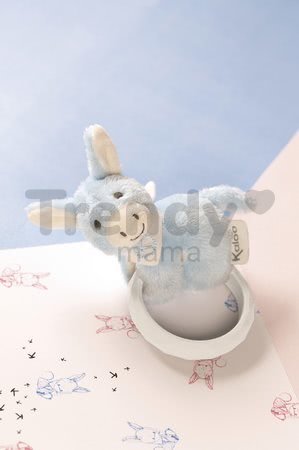 Plyšový somárik s hryzátkom Les Amis Regliss Kaloo hrkajúci a šuštiaci v darčekovom balení 16 cm modrý od 0 mesiacov