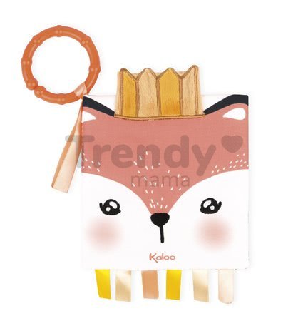 Textilná knižka líška The Angry Fox Activity Book Kaloo s krúžkom pre najmenších od 0 mes