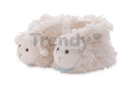 Plyšové papučky ovečka Les Amis Kaloo z jemného plyšu biele od 0 mesiacov