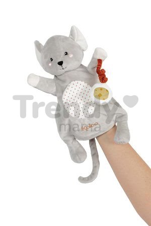 Plyšová myška bábkové divadlo Lili Mouse Kachoo Kaloo s príveskom syr 30 cm pre najmenších od 0 mes