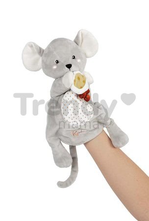 Plyšová myška bábkové divadlo Lili Mouse Kachoo Kaloo s príveskom syr 30 cm pre najmenších od 0 mes