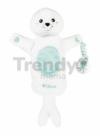 Plyšový tuleň bábkové divadlo Bill Seal Kachoo Kaloo s príveskom chobotnica 30 cm pre najmenších od 0 mes