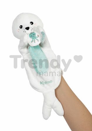 Plyšový tuleň bábkové divadlo Bill Seal Kachoo Kaloo s príveskom chobotnica 30 cm pre najmenších od 0 mes