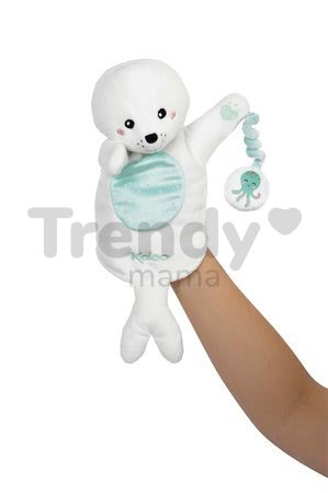 Plyšový tuleň bábkové divadlo Bill Seal Kachoo Kaloo s príveskom chobotnica 30 cm pre najmenších od 0 mes