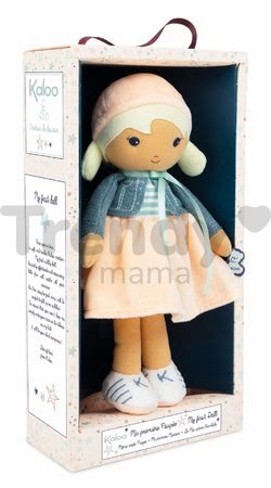 Bábika pre bábätká Chloe K Doll Tendresse Kaloo 25 cm v riflovom kabátiku z jemného textilu v darčekovom balení od 0 mes