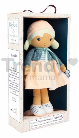 Bábika pre bábätká Chloe K Doll Tendresse Kaloo 32 cm v riflovom kabátiku z jemného textilu v darčekovom balení od 0 mes