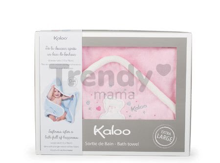 Osuška pre bábätko s medveďom Plume Kaloo s kapucňou ružová od 0 mesiacov