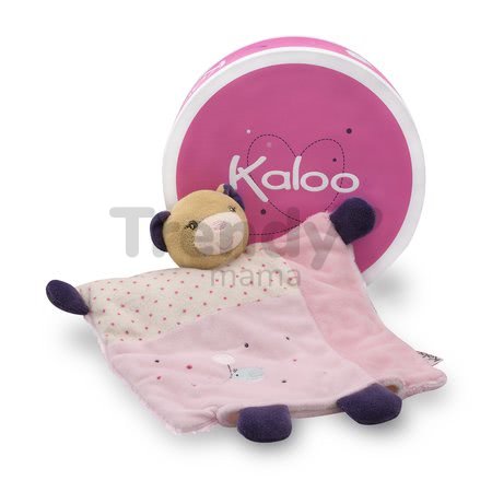 Plyšový medvedík bábkové divadlo Petite Rose-Doudou Pretty Bear Kaloo s hryzátkom 20 cm v darčekovom balení pre najmenších