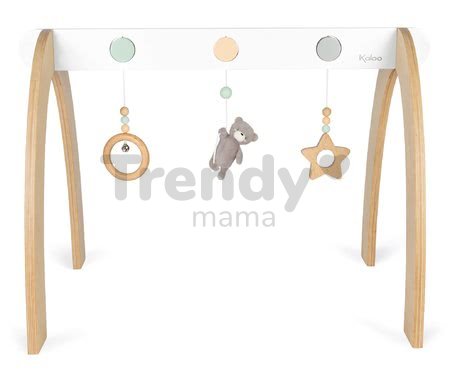 Drevená hrazdička a plyšový medveď My Activity Gym Home Kaloo s hrkálkou a hviezdou 65*45 cm od 0-10 mes