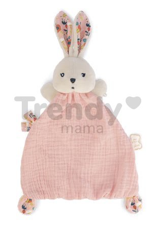 Textilný zajačik na maznanie Coquelicot Rabbit Poppy Doudou K'doux Kaloo ružový 20 cm z jemného materiálu od 0 mes