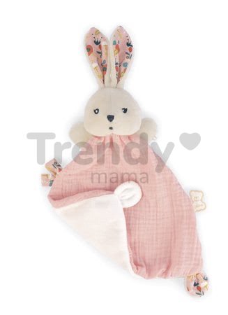 Textilný zajačik na maznanie Coquelicot Rabbit Poppy Doudou K'doux Kaloo ružový 20 cm z jemného materiálu od 0 mes