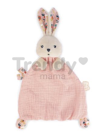 Textilný zajačik na maznanie Coquelicot Rabbit Poppy Doudou K'doux Kaloo ružový 20 cm z jemného materiálu od 0 mes