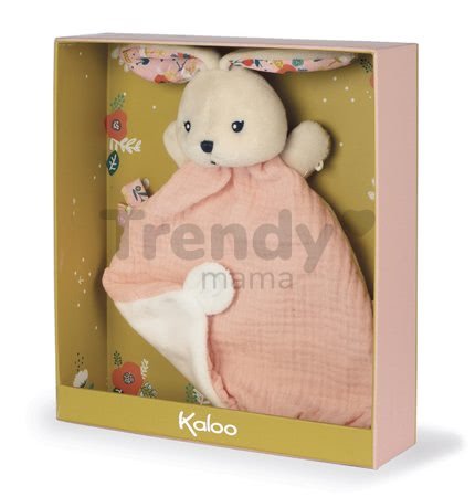 Textilný zajačik na maznanie Coquelicot Rabbit Poppy Doudou K'doux Kaloo ružový 20 cm z jemného materiálu od 0 mes