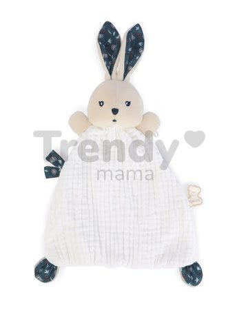 Textilný zajačik na maznanie Nature Rabbit Doudou K'doux Kaloo biely 20 cm z jemného materiálu od 0 mes