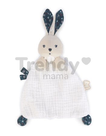 Textilný zajačik na maznanie Nature Rabbit Doudou K'doux Kaloo biely 20 cm z jemného materiálu od 0 mes