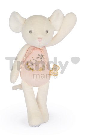 Plyšová bábika myška Doll Mouse Mini Perle Kaloo ružový 25 cm s výšivkou z jemného mäkkého materiálu od 0 mes