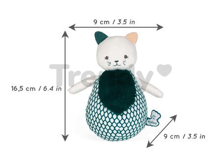 Plyšová mačička pre rozvoj zmyslov bábätka Cat Tumbler Stimuli Kaloo zelená 16,5 cm od 0 mes