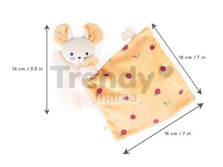 Plyšová myška na maznanie Mouse Carré Doudou Kaloo krémová 14 cm z jemného materiálu v darčekovom balení od 0 mes