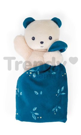 Plyšový medvedík na maznanie Bear Carré Doudou Kaloo modrý 14 cm z jemného materiálu v darčekovom balení od 0 mes