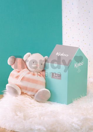 Plyšový medvedík BeBe Pastel Chubby Kaloo 25 cm pre najmenších v darčekovom balení broskyňovo-krémový od 0 mes