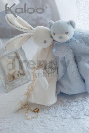 Plyšový medvedík bábkové divadlo Perle-Doudou Bear Kaloo 20 cm v darčekovom balení pre najmenších modrý